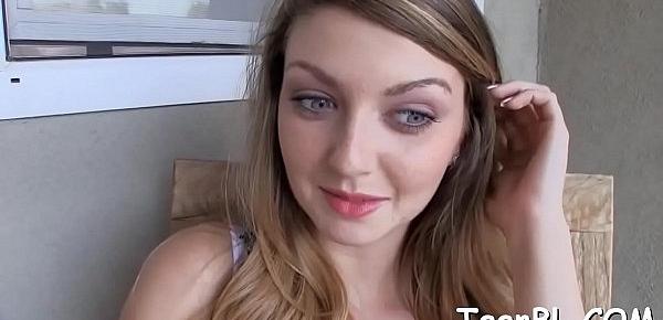  Elegant teens lusty licking session makes fellow wishes to cum